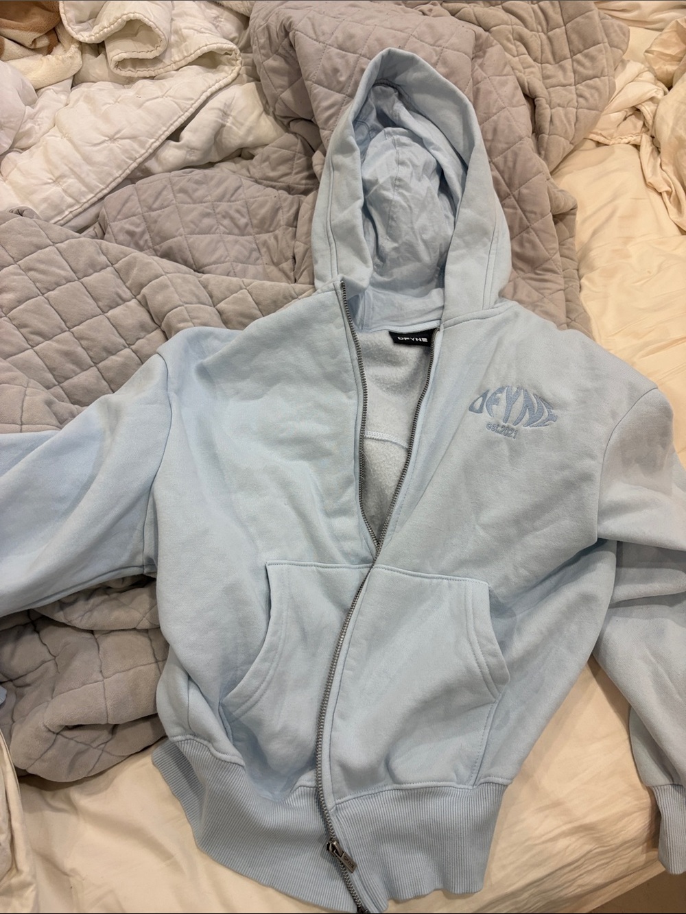 Dfyne light blue zip up jacket XS worn only a few times